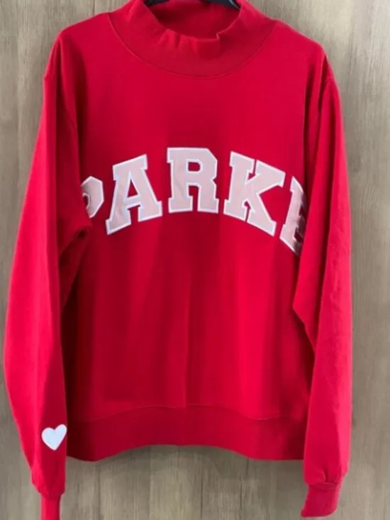 Parke bright red Valentine's Day crew neck sweatshirt - Picture 2 of 3